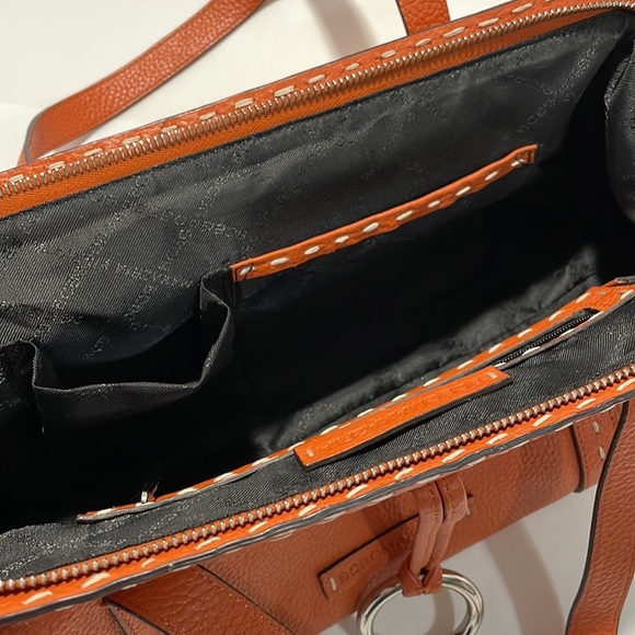 BCBGMaxAzria Burnt Orange Leather Shoulder Bag - Picture 9 of 10